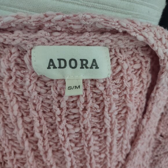 Adora Oversized Dusty Pink Rose Open Knit Cardigan Sweater Size S/M - Picture 6 of 6